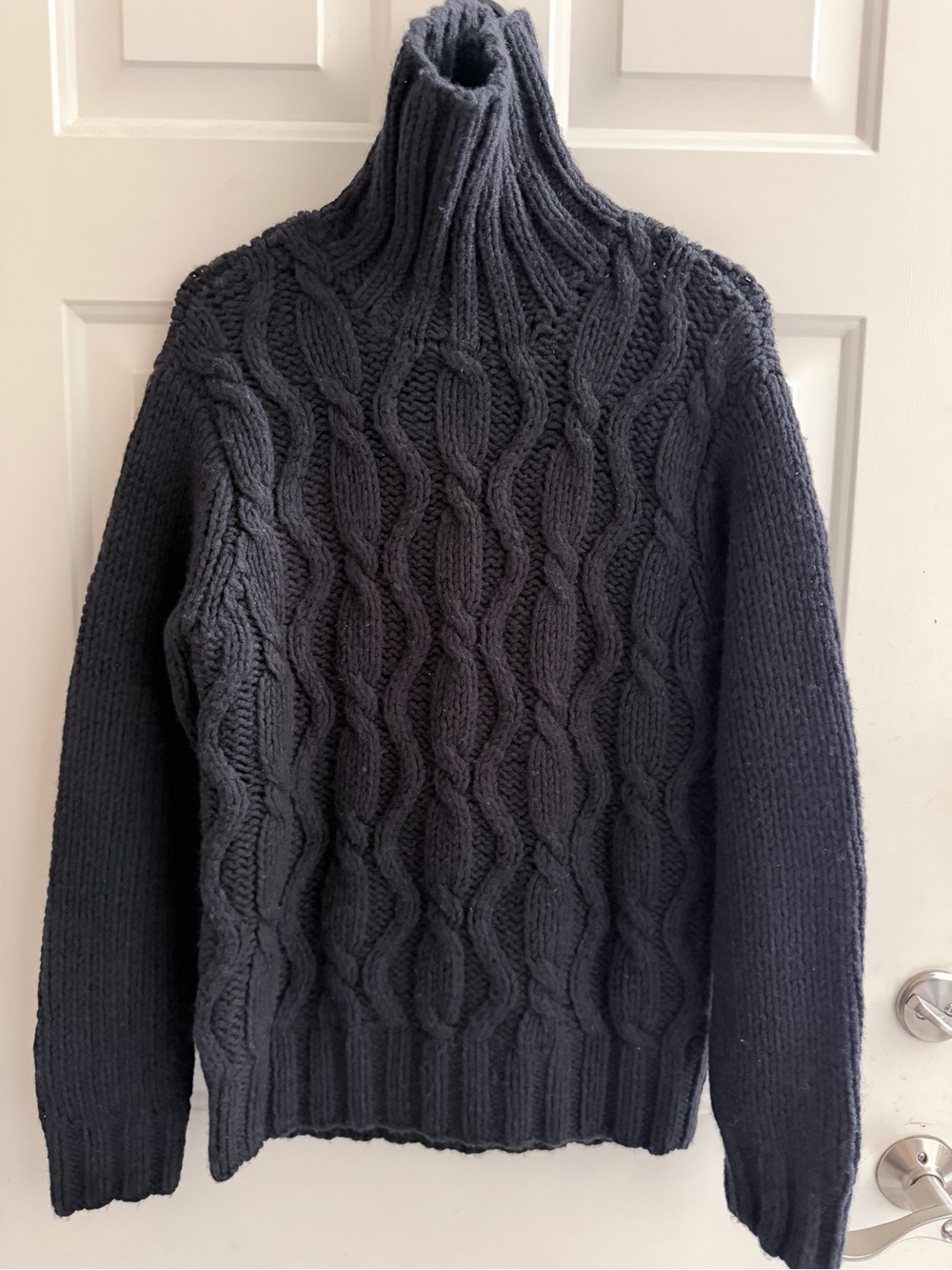Express Black Cable-Knit Turtleneck Sweater